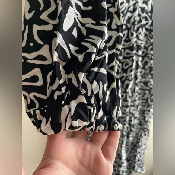 New ZARA Women Black White Maxi Dress Size XS - Picture 3 of 14